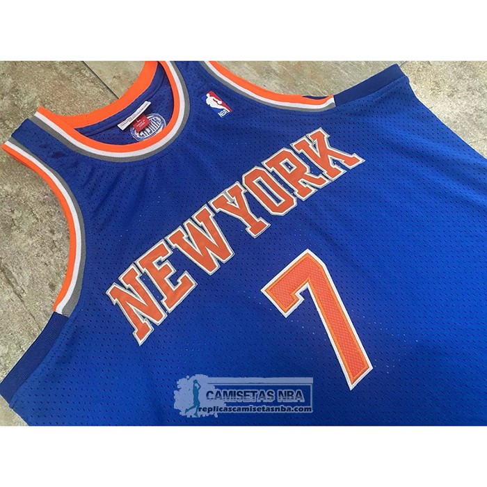Camiseta New York Knicks Carmelo Anthony NO 7 Mitchell & Ness 2012-13 Azul